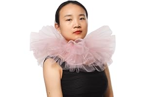 BLESSUME Viktorianische Rüsche Kragen Renaissance Mesh Clown Kragen Geschichtet Halskrause für Halloween, Karneval