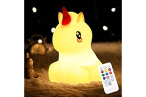 CHWARES Night Light for Kids, Unicorn Nursery Night Lights with Remote, 7 Color Kawaii Lamp, Room Decor, USB Rechargeable, Cute Lamp Gifts for Baby, Children, Toddlers, Teen Girls