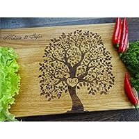 Personalisiertes Schneidebrett Handgefertigt mit Baum. Käse, Brot Schneidebrett, Jede Nachricht, Personalisierbar mit Lasergravur