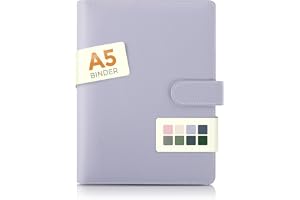 SKYDUE A5 Binder – Ringbok av konstläder, påfyllningsbar, budgetbindning, anteckningsbok (innerpapper ingår ej), arrangör för
