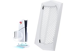 RongZy Soporte Vertical para PS5 Slim con Alfombrilla de Silicona Antideslizante Base de Soporte para PlayStation 5 Slim Edición Disc(Blanco,Edición Disc)