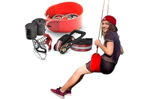 FOFANA Kit de Tyrolienne pour Enfants - Kit de Slackline pour Jardin & Extérieur - 19 Mètres - Parcours d'obstacles Ninja Warrior - Ninja Slider - Jouet d'Extérieur
