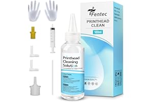 FENTEC Kit de Nettoyage des têtes d'impression imprimante, Compatible avec Epson, HP, Canon, Samsung et Kodak 100ml Kit Nettoyeur Buse