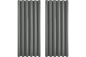 Deconovo Tende Oscuranti per Interni 2 Pezzi 274 CM Altezza, Tende Termiche Isolanti con Occhielli per Soggiorno Moderne, 229x274 CM (Larghezza x Altezza), Grigio Chiaro