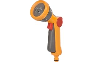 HOZELOCK - Multi-Jet Spray Gun : Ideal for Daily Use, Multi-Tasking Gun, Locking Function and Flow Control, 5 Patterns: Cone, Jet, Fast Fill, Fine Rose Flat [100-003-862]