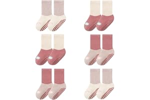 FedMois 6 paia calzini antiscivolo invernali termici in cotone bimbi bambini