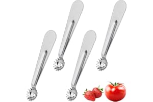 FUKAISU 4 Uds Descorazonador de Tomates, Acero Inoxidable Pelador Tallos Tomates y Fresas Herramienta para Descorazonar Frutas y Verduras para la Cocina