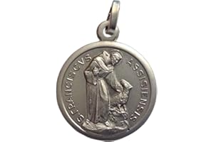 I G J 925 Sterling Silver Saint Francis from Assisi with the Wolf Medal - Patron of Europe