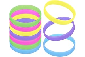 GOGO Lot de 10 Bracelets en Silicone phosphorescents, Bracelets en Caoutchouc, Cadeaux de fête