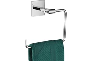 KOKOSIRI Hand Towel Ring Bath Towel Holder Shower Towel Hanger Bathroom Lavatory Hardware Stainless Steel Wall Mount Polished Chrome B3007CH