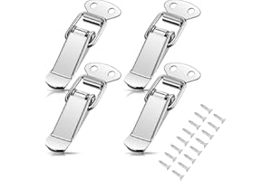 MEJARIZON 4 Stück Spannverschluss, 56mm Spannverschluss Edelstahl mit 16 Schrauben, Hebelverschluss, Schnappverschluss, Kistenverschluss, Kappenschloss für Toolbox Schublade Truhe Case Box Schrank