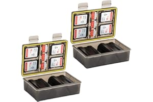 KIWIFOTOS Water-Resistant Battery Storage Case & Memory Card Box Holder for Canon Fujifilm Olympus Sony Nikon Ricoh Camera Battery