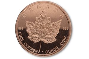 PRIVATE MINT 1 Unze .999 fein Kupfer Motiv "Maple Leaf" in original Lindler Münzkapsel