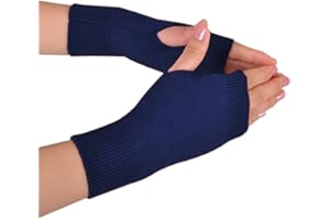 Novawo Wool Blend Fingerless Gloves Arm Warmers Soft Texting Gloves for Unisex