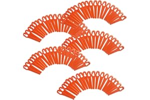 Yangtek Lot de 100 lames de rechange Longueur 83mm en Plastique Souple Orange pour Coupe Bordure Florabest FRTA IAN LIDL