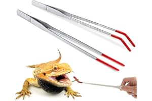 NHQZ 2 PCS Pinces À Épiler En Acier Inoxydable Outils D'aquascaping Incurvés De 27 CM Pinces Droites Et Incurvées Pinces D'alimentation Mangeoire À Corail Pour Aquarium et Terrarium Reptiles Plantes