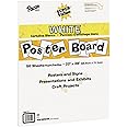 Pacon Poster Board, 50 Sheets, White, 559mm x 711mm, Ideal for Classrooms, Schools, Offices, Display Boards & Bulletin Boards