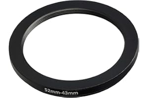 vhbw Step Down Adapter Ring Adapter filtra 52 mm-43 mm czarny pasujący do aparatu Agfa, Agfaphoto, Canon, Casio, Fujifilm, Kodak, Minolta, Nikon, Olympus