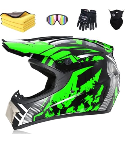 Casque Moto Enfant ZJRA - Casque Cycliste Garçon Fille DOT/ECE, Taille S 55-56cm