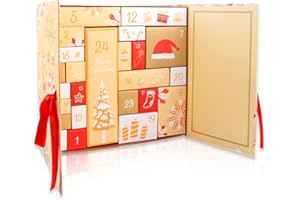 AllLeeGay Christmas Advent Calendars 2023 – 24 Colorful Reusable Boxes for Filling, Advent Calendar Fillers for Kids & Adults, Perfect Christmas Gifts and Presents, Yellow