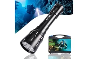 APLOS AP120 Dive Torch, 12000 Lumen, Underwater 150m, Scuba Diving Torch with Rechargeable Batteries and Charger