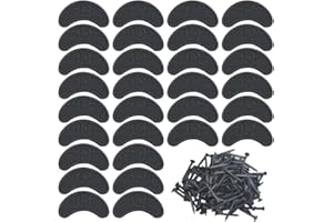 TOVOT 30PCS Heel Plates Black Heel Taps Rubber Tips Sole Heel Repair Pad Replacement with Nails(2.04" x 0.78" x 0.15")
