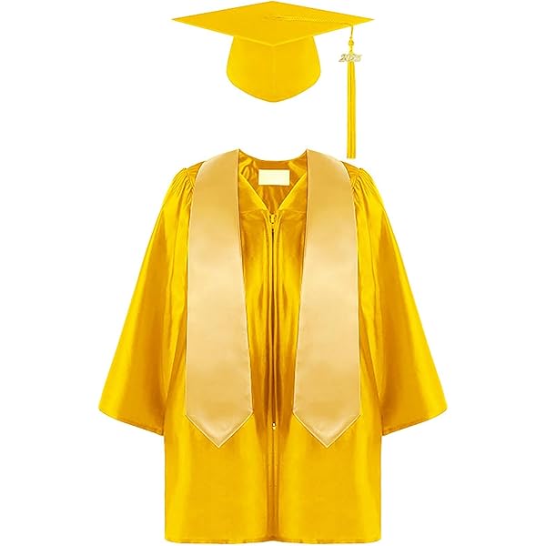 Costume Toga Con Cappello Per Bambini - Toga Scuola Materna E Tocco Per Feste E Foto - Foto 2