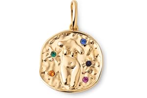 SINGULARU - Charm Organic Colors Zodiaco. Pendentif en laiton avec finition plaquée or 18 Kt. Combinable avec collier.