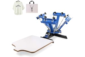 SDKEHUI Siebdruckmaschine 45x55cm Silk Screen Printing Machine 4 Farbe 1 Station Siebdruckmaschine DIY Screen Press Printing Machine Siebdruck Set