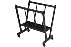 MEEDEN Estantería de Madera para Impresiones - Estantería para Exposiciones de Arte - Estantería de Secado de Arte con Ruedas - Estantería de Almacenaje para Paneles Pósters Lienzos, Negro