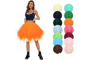 ‎SKFLABOOF Tüllrock Damen - 50Er Jahre Karneval Ballett Kostüm Pink Tanzkleid Grün Ballettrock Tütü Rock Unterrock Damen Tutu Petticoat