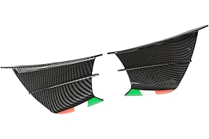 AIRSHI Motorcycle Fin, 2pcs UV Resistant Motorcycle Side Fixed For Motorbike (Bright Carbon Fiber Pattern)
