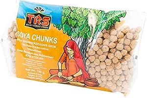 RED RICKSHAW TRS SOYA Chunks | mit einen hohen Proteingehalt | Vielseitig verwendbar | Verwendung anstelle von Fleischzutaten | Nicht aromatisiert | TRS-Marke | Vegetarisch | Glutenfrei (GF) | 750g Beutel
