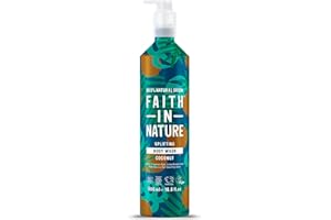 Faith In Nature - Natural Body Wash Aluminium Bottle - Vegan & Cruelty Free, No SLS or Parabens - 500ml, Coconut