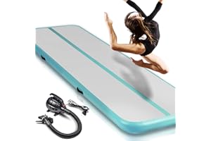 VENDOMNIA Airtrack Tapis de gymnastique, gonflable, 10/20 cm de haut, longueur : 1/2/3/4/5/6/7/8 m, avec pompe électrique et sac, tapis de tumbling, tapis d'entraînement, tapis de fitness, tapis de