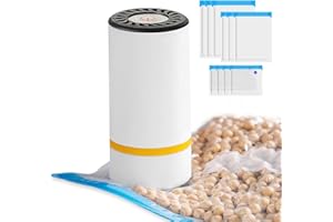 ‎DOMIGARD Vakuumiergerät Klein mit 10 Vakuumbeuteln, Tragbarer Vakuumiergerät für Lebensmittel, Handvakuumierer, Mini Vakuumiergerät, Vakuumierer kann Essen für Lange Zeit Frisch Halten