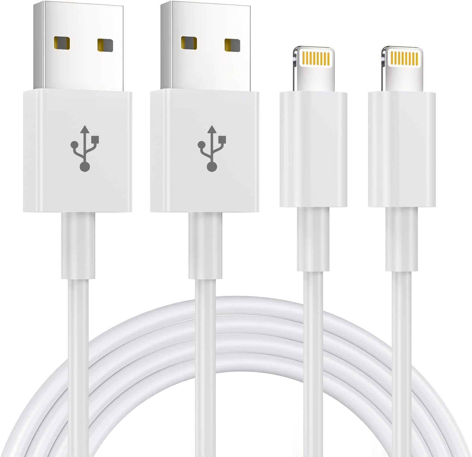 2Pack 1.8M iPhone Charger Cable [Apple MFi Certified] Lightning to USB Cable Lead 6 Foot, 2.4A Fast Charging Cable for iPhone 14 13 12 11 Pro Max XS XR X 8 7 6 Plus 5, iPad and iPod