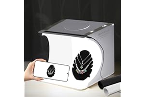 PULUZ Mini Light Box, 9" Photography Table Top Light Box 20 LED Portable Photo Studio Shooting Tent with 2 Kinds Color Backdrops for Small Size Products