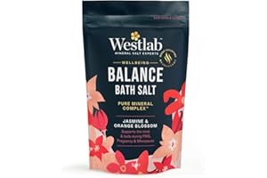 Westlab Magnesium Balance Salts 1kg - for PMS, Pregnancy & Menopause. Scientifically-Proven to Help Mind & Body Reach Harmony. Mood-Boosting Neuroscent. 100% Natural Organic Jasmine & Blossom.
