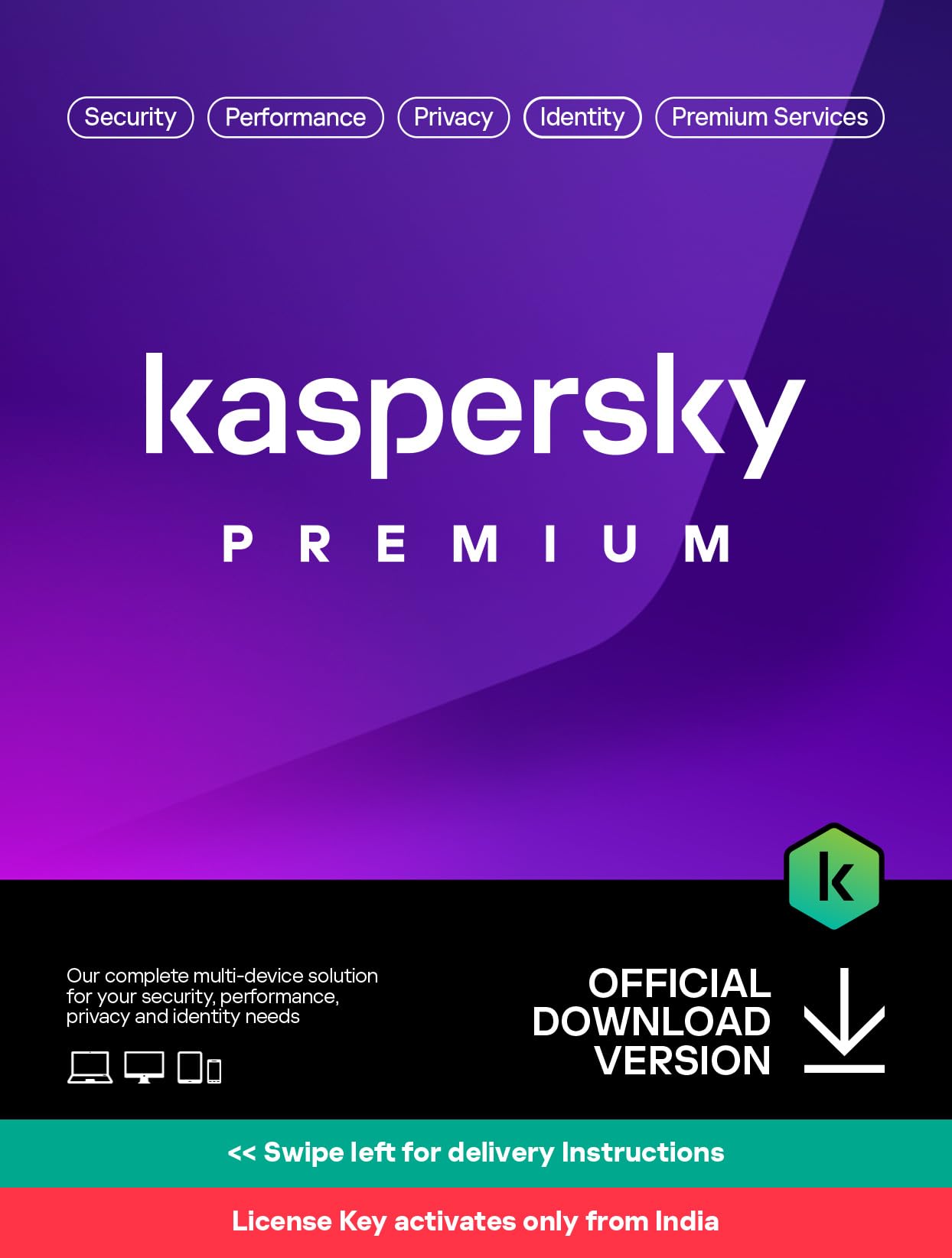 Kaspersky | Premium - Total Security (Ultimate Security) | 1 Device | 1 Year | Email Delivery in 1 Hour