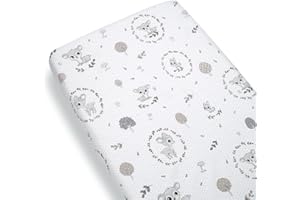 BABYSAFE Baby Safe Next To Me Drap de lit pour lit bébé 120 x 60 cm, 100 % coton biologique certifié OEKO-TEX Protège-matelas enfant | Petit cerf