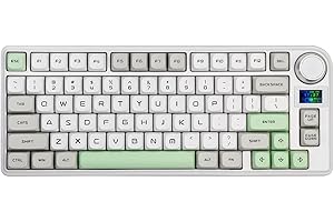 ‎EPOMAKER EPOMAKER TH80-X Gasket klawiatura mechaniczna, 75% uk?ad Triple Mode Hot-swap klawiatura gamingowa, z akumulatorem 4000 mAh, ekran LCD, podk?NKRO, RGB do biura/Win / Mac (szara,