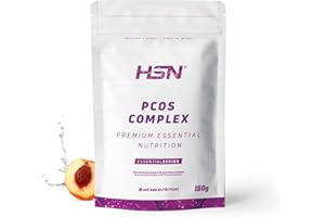 HSN Myo-Inositol + D-Chiro Inositol (40:1) PCOS Complex en Polvo | Melocotón 150g | Formulado para Mujeres | Con Vitaminas y Minerales | No Incluye Dosificador | No-GMO, Vegano, Sin Gluten