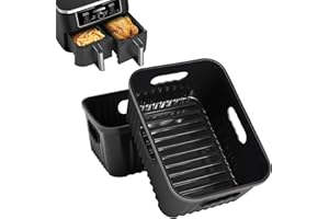 YINGRACE Airfryer akcesoria do frytkownicy na gorące powietrze Ninja Foodi Max Dual Zone AF400EU 9,5L AF300EU 7,6L, COSORI 8,5L, Russell Hobbs 9L, 2 szt. platynowe silikonowe wkładki do frytkownicy