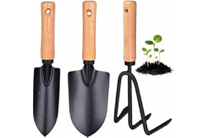 SAUNUOWL Gartenwerkzeug-Set-Gartenkelle,Gardening Tools Set-Garden Trowel,3 Pcs Gartengeräte-Set Werkzeuge Geschenk für Männer und Frauen, 1 schmale Schaufel, 1 breite Schaufel und 1 Garten Harke Tools Set