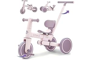 VITONIS 4 in 1 Laufräder Laufrad ab 2 Jahre Kinderdreirad Dreirad Lauffahrrad Lauflernhilfe für Kinder ab 1 Jahre bis 4 Jahren, Baby Lauflernhilfe Lauflernrad Abnehmbarer Pedale für 1-4 Jahre