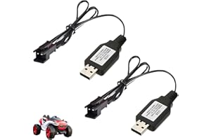 KSYWYDU 2 Piezas Cable Cargador USB LiPo 2S 7.4V SM-3P, Cargador para Drones de 7.4V 1000mA Compatible con Coche Teledirigido Drones Barcos Aviones y Helicópteros con Indicador y Protección contra Sobrecarga