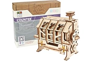 UGEARS STEM Lab Puzzle 3D - Giocattolo STEM Kit Di Costruzione In Legno - Modellini da Costruire per Adulti - Giocattoli Di Ingegneria Fai Da Te Con App - Puzzle per Adulti e Bambini 8+ (Contatore)