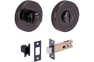 HUNTA HANDLEZONE® Bathroom Toilet Door Thumb Turn and Release Deadbolt Kit - Black Nickel - 76mm Bolt with 57mm Backset