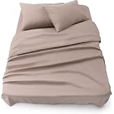 Blumtal Bed Sheet Set &ndash; 4-Piece Set, Fitted Sheet for 160 Bed, Top Sheet 240 x 275 cm + 2 Pillowcases 50 x 80 cm, Taupe